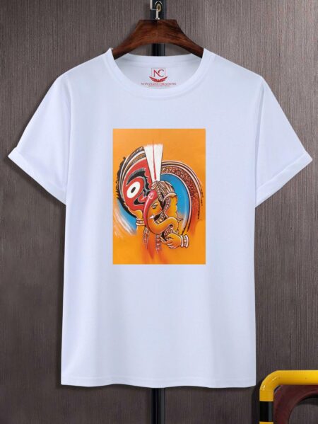 Lord Ganesha Graphic Printed T-Shirt – A Perfect Blend of Spirituality and Style-3200365